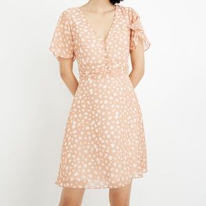 Madewell Ruched-Waist Mini Dress in Star Shower size 6